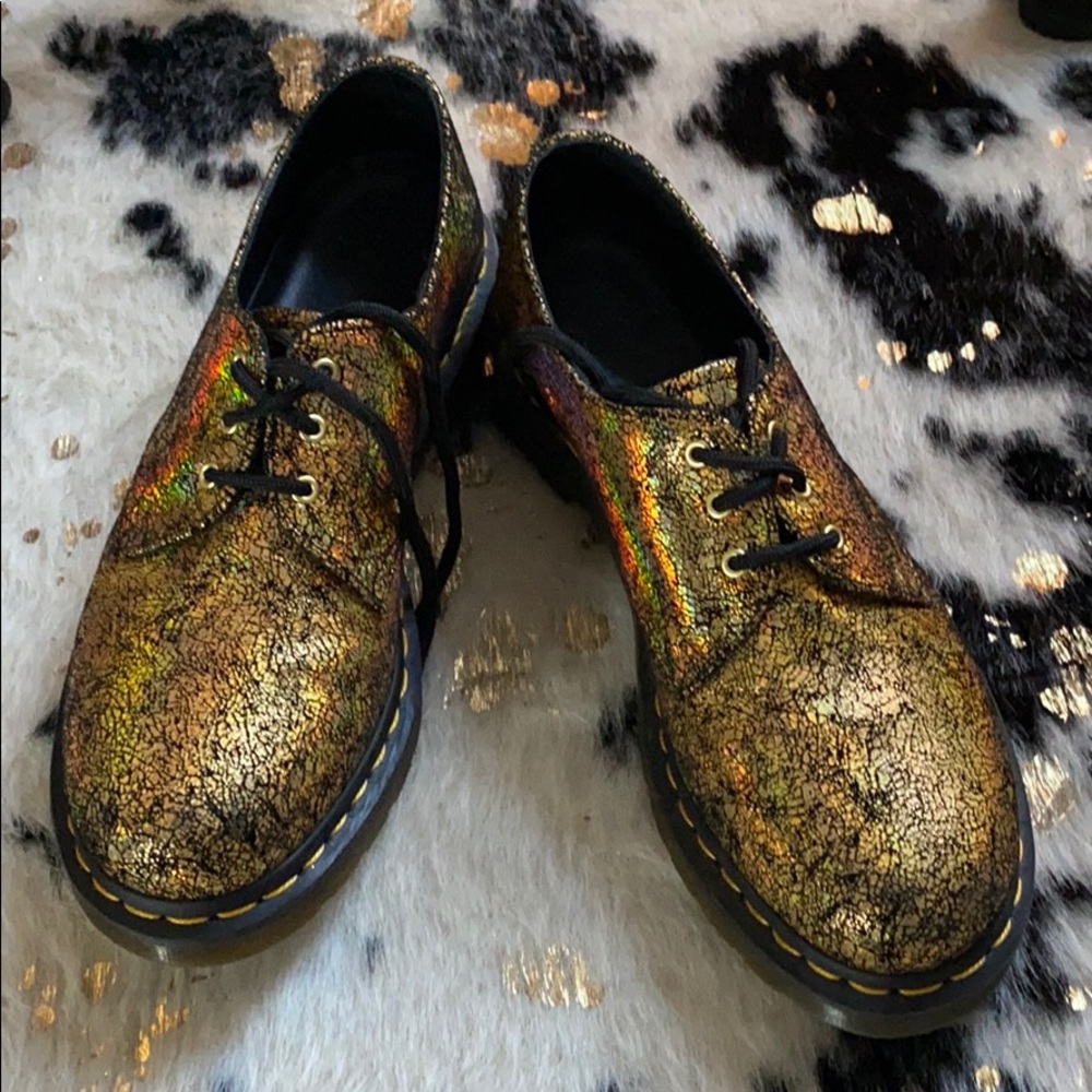 Gold Crackle Doc Martens